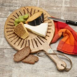 Schneidebrett Servierbrett Rund Mangoholz Mit Griff Serviertablett 46cm Natur -Dick-Shop 01868e24 7cf1 454f abc8 77fc089f56df