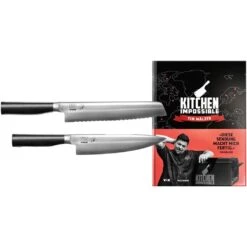 KAI Kamagata Monster Set Brotmesser + Kochmesser + Signiertes Kochbuch TMK-CB22