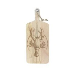 Schneidebrett Vesperbrett Mit Hummermotiv Mangoholz Holzbrett L: 58cm Natur