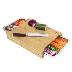 Bambus-Schneidebrett Mit 2 Auffangbehältern, Bambus / Kunststoff, 41 X 26,5 X 8,2 Cm, Braun -Dick-Shop 2be05c81 dd59 472b 8301 8ab9ab5e563e 2