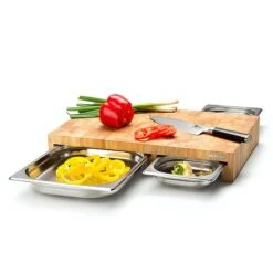 Continenta 4028 Küchen-Schneidebrett Rechteckig Holz Edelstahl, Holz -Dick-Shop 70242565 7899 4e89 9c3b a0d702eb109a