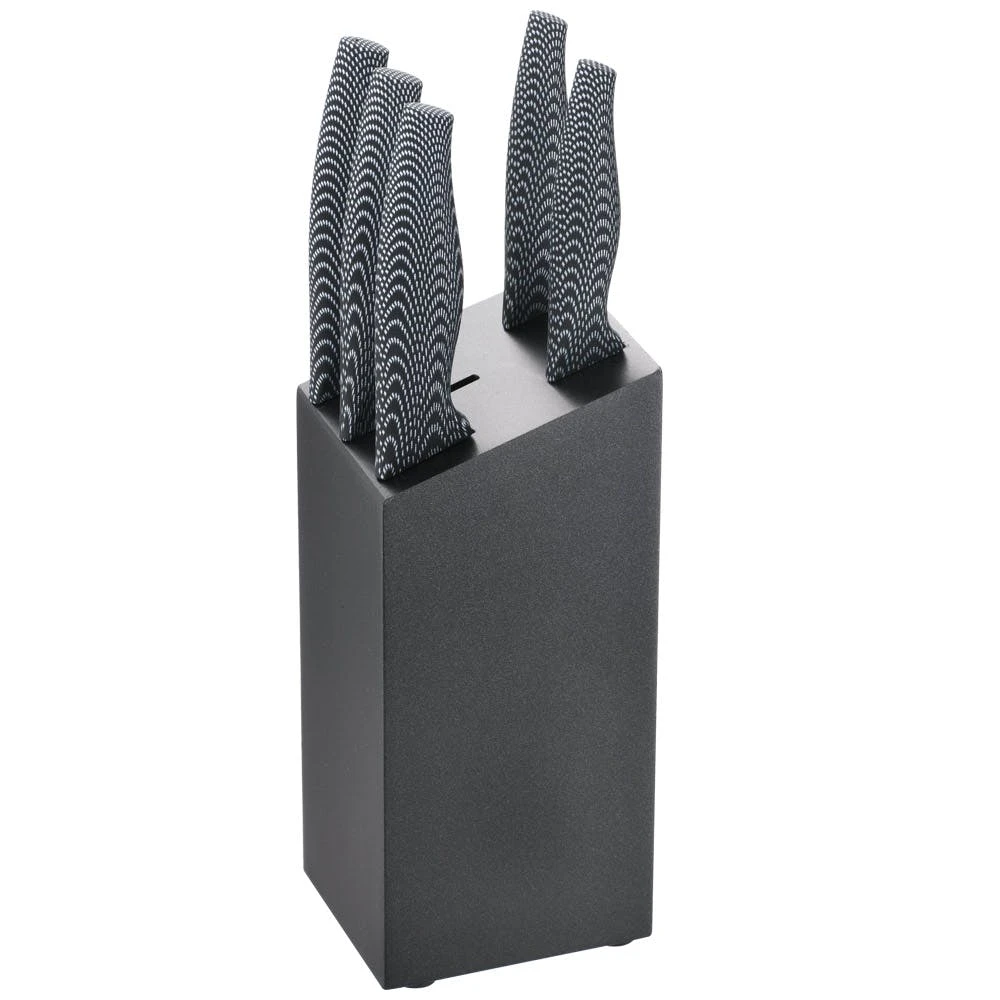 Michelino 6-teiliges Edelstahl Messer-Set Mit Messerblock Aus Holz Kochmesser Rot 6 Michelino 6-teiliges Edelstahl Messer-Set Mit Messerblock Aus Holz Kochmesser Rot – Bild 4