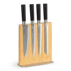 Messerblock Gerade, Magnetisch, F?r 8-12 Messer, Bambus, Edelstahl Bambus
