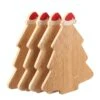 Schneidebrett Servierbrett Tannenbaum Mit Mütze Holzbrett Frühstücksbrett 4Stück
