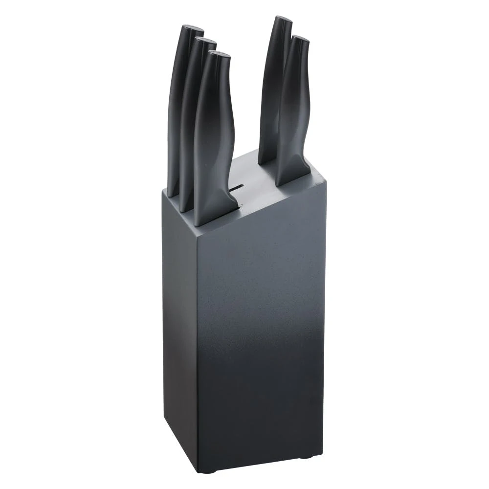 Michelino 6-teiliges Edelstahl Messer-Set Mit Messerblock Aus Holz Kochmesser Rot 5 Michelino 6-teiliges Edelstahl Messer-Set Mit Messerblock Aus Holz Kochmesser Rot – Bild 3