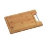 Schneidebrett Bambus 38 X 22cm, Antibakterielles Holz, Edelstahlgriff, Saftrinne